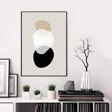 1pc/3PCS Wall Arts Posters Modern Abstract Geometric Beige Black Bohemian Poster Canvas Art, Suitable For Residential And Dormitory Walls, Living Room And Bar Decoration, Dining Room Or Bathroom, Room Decoration, Frameless High-Quality, Indoor/Outdoor Canvas Art, Frameless/ With A Frame