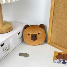 1pc Fashionable & Cute Capybara Plush Coin Purse, Earphone & Lipstick Storage Small Bag, Portable Kids Organizer