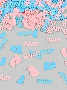 15/30/50g Gender Reveal Baby Foot Paper Scrap, Desktop Decoration Glitter Sprinkle Paper Scrap, Party Decoration, Baby Shower