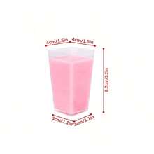 10/20/30/40/50/60个装方形冰淇淋杯、迷你甜点杯、透明果冻杯，适用于盛放派对甜点、开胃菜、果冻、慕斯、布丁、冰淇淋，可用于试吃、派对、自助餐、婚礼、厨房用品和家居厨房。 - 透明 - 查看 6