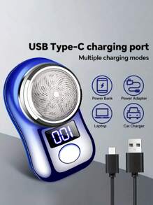 Afeitadora eléctrica mini recargable por USB con pantalla LED, adecuada para hombres y mujeres, diseño compacto y portátil - perfecta para viajes, oficina, uso doméstico, regalo ideal para hombres y mujeres, afeitadora portátil mini