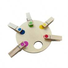 Wooden Clips With Color Dots Matching The Color Palette, Wooden Clips Pairing The Colors Montessori Puzzle Toys