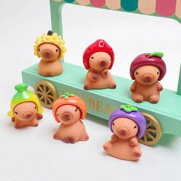 New 3D Cartoon Decoration Blind Box Figurine, Cute Fruit Cartooned Character Mini Gift