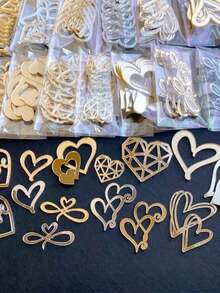 Random 5/10/20pcs, MINI Heart Acrylic Cake Topper Birthday Valentine's Day Cake Decoration Wedding Cake Side Acrylic Cake Insert, Dessert Table Dress Up Supplies, Cake Decor Supplies, Baking Decor Supplies, Party Decor Supplies