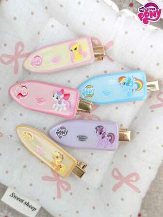 2 件/5 件/10 件我的小马驹可爱卡通发夹，包括暮光闪闪、云宝黛茜、萍琪派、小蝶、甜美可爱的日式发夹，适合所有季节，可用作桌角装饰或便签夹