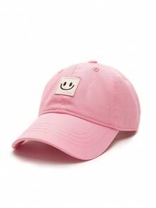 1PC Kids Adjustable Baseball Cap Smiling Face Embroidery For Boys Girls Toddler Summer Outdoor Sports Sun Protection Fashion Accessories