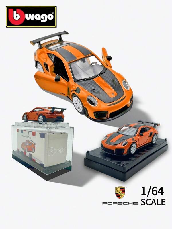 Burago Bburago 1:64 Porsche 911 GT2 RS Renn-Sportmodell Druckguss Metallspielzeugauto - Kostenlose Staubschutzabdeckung für das Automodell