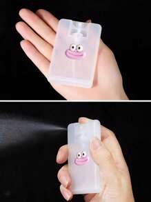1 pieza Botella de spray de plástico con forma de tarjeta con capacidad de 20ml, 4 colores diferentes de boca interesante (rosa, blanco, rojo, negro), rellenable y utilizable, puede almacenar perfume, alcohol, agua desmaquillante