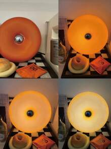 1pc White/Orange Donut Shaped Table Lamp, Simple Creative Light, LED Light, Touch Switch, Three Color Temperature, Infinitely Dimmable, Convenient Charging, Suitable For Gift Giving, Friends Party, Room Decoration, Bedroom Decorative Night Light And So On A Variety Of Atmospheric Decorative Lamps
