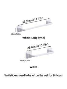 1入組黑色或白色免打孔浴室毛巾槓，馬桶壁掛毛巾架，適用於浴室