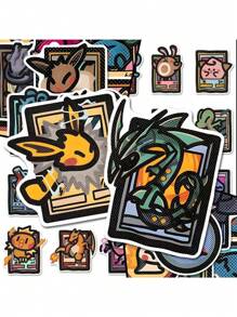 pokemon 48pcs Cartoon Pokemon Sticker, Suitable For Phone Cases, Luggage, Notebooks | Super Adorable & Versatile Stickers | Cute & Personalized Waterproof Stickers | Cartoon Peripheral Gift Recommendation