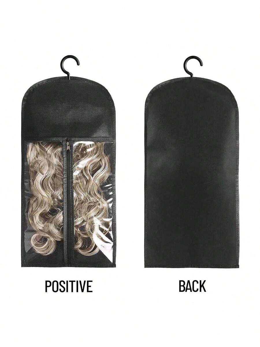 1/2 piezas Perchero para pelucas, soporte para extensiones de cabello, almacenamiento de pelucas para múltiples pelucas, bolsas de almacenamiento con perchero, soporte para pelucas a prueba de polvo, almacenamiento de extensiones de cabello con gancho, extensiones de cabello, pelucas y accesorios (negro) rosa intenso, púrpura, dormitorio - Multicolor - Ver 1