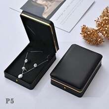 1 Stück Luxus Geschenkbox mit goldfarbenem Rand, für Ringe, Anhänger, Armbänder, Halsketten und Perlen