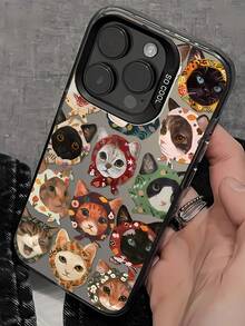 1 件猫图案透明 TPU 全身防震防指纹手机壳适用于 /Galaxy