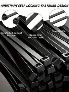 100 Dây Buộc Cáp Bằng Nylon Màu Đen Nhiều Kích Cỡ, 12+10+8+6+4 Inch, Dây Buộc Cáp Bằng Nylon Tự Khóa Đa Năng, Dây Buộc Cáp Bằng Nhựa Cho Gia Đình, Văn Phòng, Vườn, Xưởng - Nhiều màu - Xem 3