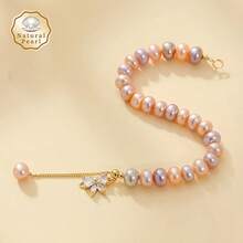 mufan 1pc Cultured Freshwater Pearl Bracelet, Lustrous Finish, Suitable For Daily Wear, Dating, Work, Travel, Weddings, Gifts For Friends, Jewelry Gift Box, Bridesmaid Gift, Anniversary Gift, Gift For Her, Back To School Gift, Easter Gift, Wedding Gift, Gift For Mom, Mother's Day Gift