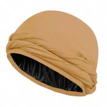 Unisex Solid Color Double-Layered Turban With Braided Design - Versatile Fashion Headwear For Casual Comfort, Soft & Breathable Daily Wear Accessory