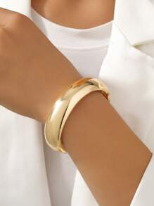 1 Set/1 pieza Elegante y delicado brazalete metálico de onda dorada con forma de gota de agua, de moda y elegante, adecuado para la calle, viajes, actividades en equipo, fotografía callejera, eventos formales, regalo de graduación