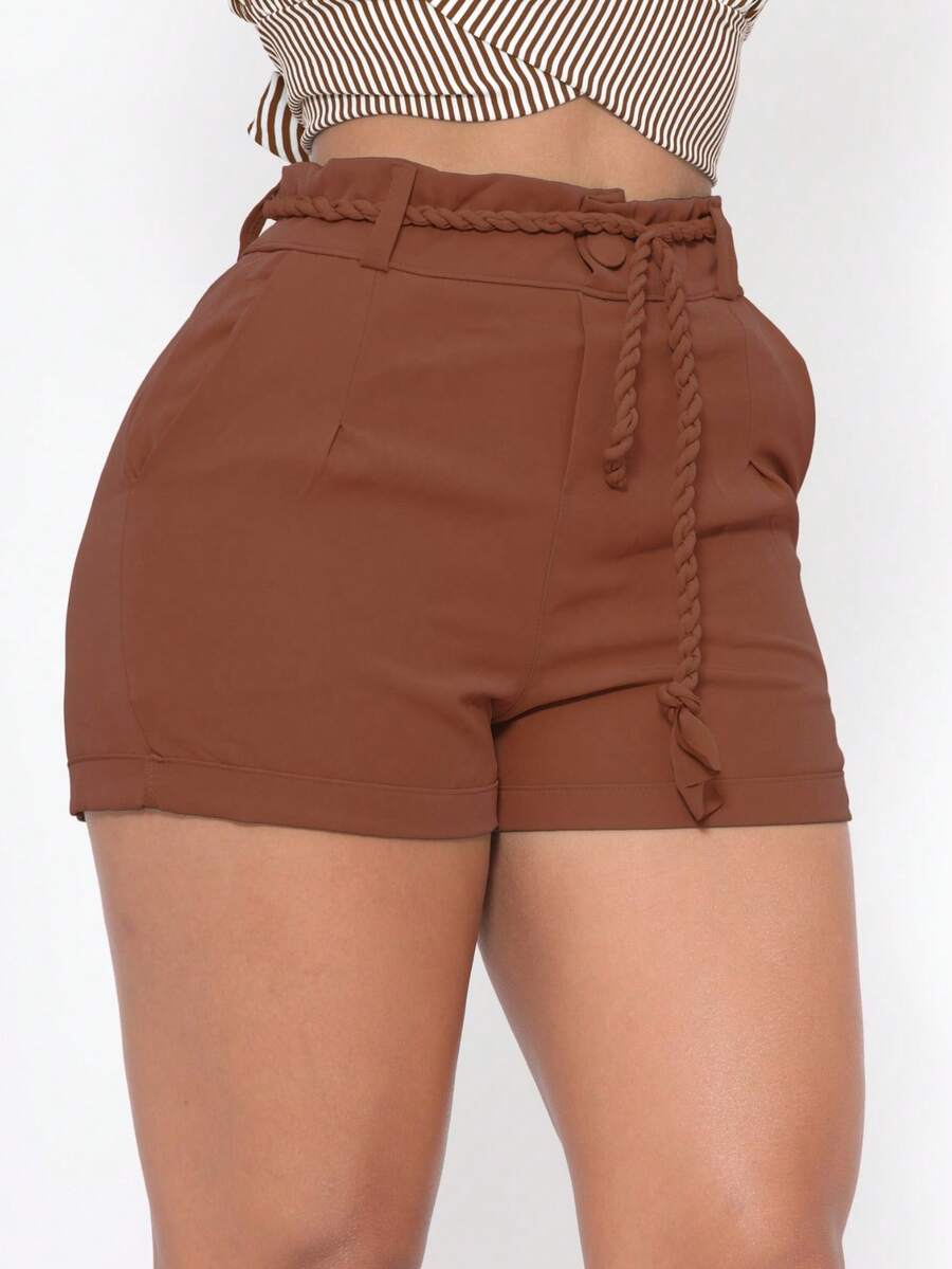 Women Shorts - Rust Brown - View 1