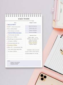 6.5 X 9.8" 52 Sheets To Do List Notepad: With Multiple Functional Sections, Spiral Daily Planner Notebook, Task CheckList Organizer Agenda Pad For Work, Office School Supplies Back To School