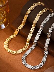 1 Piece Vintage Chunky Chain Necklace For Men,Iron Metallic Heavy Sense Choker,Gift For Fashion Summer Beach Vacation,Father's Day,Daily,Birthday, Party,Christmas, New Year, Valentine's Day,No Gift Box - FY-0418 - View 11