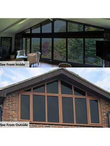 1 rulle med svart privat fönsterfilm, 100 % UV-blockerande & totalt mörkläggningsskydd, Anti-nyfikna ögon Statisk klamra för hem/kontor/kök - Värmebeständig & splittringssäker - Svart - Visa 4