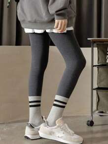 3/6pairs Women Striped Pattern Casual Crew Socks, For Daily Life, Fall Socks