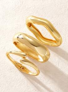 1 Set/1 pieza Elegante y delicado brazalete metálico de onda dorada con forma de gota de agua, de moda y elegante, adecuado para la calle, viajes, actividades en equipo, fotografía callejera, eventos formales, regalo de graduación