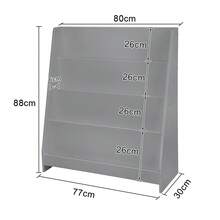 Children's Wooden Bookshelf, 4 Levels, 30*80*88cm, Storage Shelves, For The Children's Room - 灰色 - 查看 6
