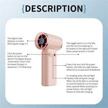 Akane 便携式手持风扇，可调速（1-9），迷你风扇，带3000mAh可充电电池，金属机身，数字显示，适合女性/男性，旅行/露营/户外礼物，棕色 - 彩色 - 查看 12