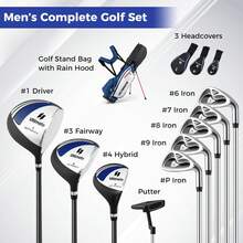 Men's Complete Golf Clubs Package Set 10 Pieces - Blue - View 3