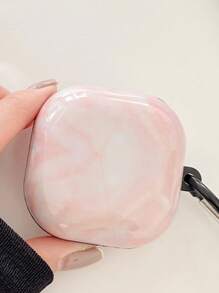 Galaxy Buds Marble-TPU Case For Buds 2/Pro/Pro 2/Live/FE, Scratch-Resistant & Anti-Slip Texture, Sleek & Stylish Design With Detachable Carabiner