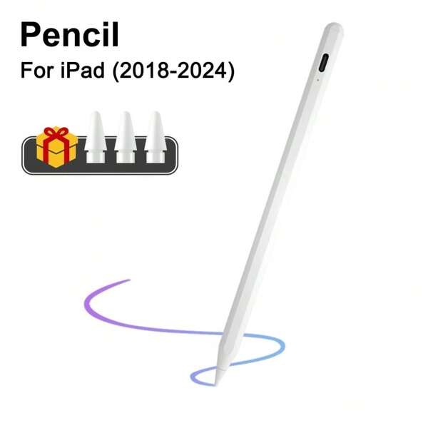 Bluetooth-fähige | Stylus für iPad (2018-2024 Modelle) | Palm Rejection & Tilt Sensitivity | Smart Bluetooth Connectivity | Type-C Fast Charging (30 Min Full Charge / 8H Runtime) | Compatible with iPad 6th-11th Gen / iPad Pro 3rd-6th Gen (11 ″ / 12,9 ″) / iPad Air 3rd-6th Gen / iPad mini 5th-6th Gen | Includes 3 Replacement Nibs