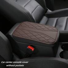 1pc Armrest Box Heightening Pad With Dual Side Storage Pockets / No Pocket Two Styles, PU Leather Automotive Armrest Console Pad, Car Interior Decor Accessories