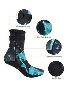 Qiuck Dry Neoprene Diving Socks Thermal Anti-Slip Scuba Socks Water Booties For Swimming Water Sports - 黑色 - 查看 7