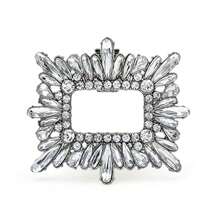 1 pezzo decorazione a molletta in cristallo di vetro per scarpe da sposa, con tacco alto brillante, fibbia decorativa rimovibile con strass, per le donne