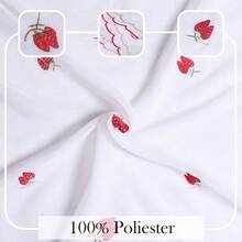 Kitchen Window Curtains - 草莓刺繡 - 查看 5