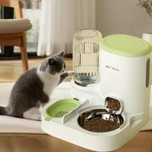 Pet Integrated Automatic Pet Water Dispenser Food Dispenser Set With Stainless Steel Bowl, Detachable And Washable, Suitable For Indoor And Outdoor Pet Self-Feeding Stations