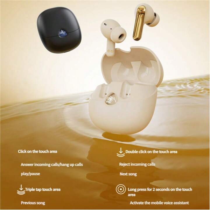 aigo TA51 ワイヤレスイヤホン ベージュ Aigo TA51 True Wireless Bluetooth 5.4 Earphones New In Ear