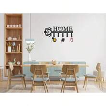 壁挂式钥匙挂钩、壁挂式钥匙架、壁挂式钥匙收纳架、黑色金属钥匙挂架、装饰性钥匙收纳架，适用于前门、厨房、走廊、办公室