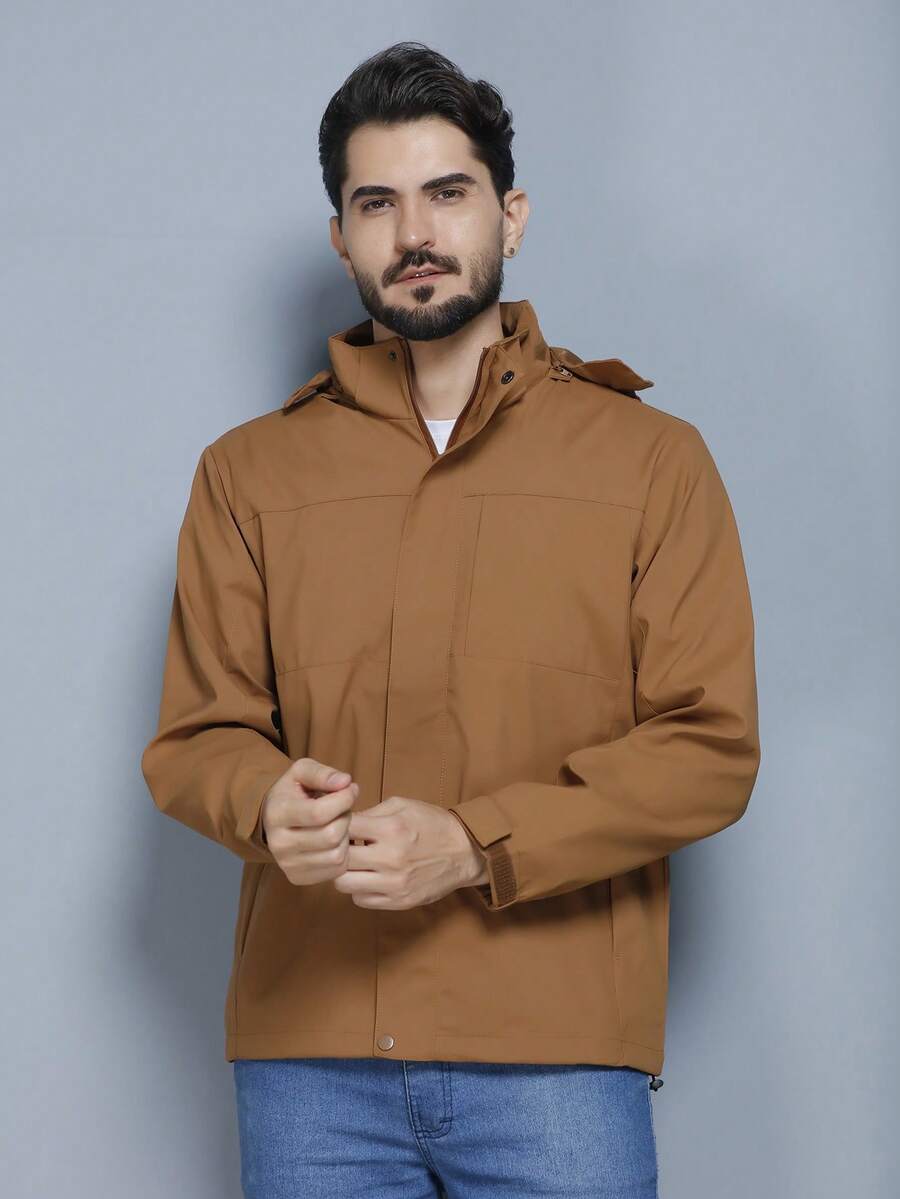 Autumn And Winter Solid Color Coat Warm And Fashionable - 卡其色 - 查看 1
