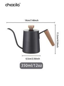 choxila 1 件 350ml（12oz）/600ml（20oz）迷你手冲咖啡壶，不锈钢咖啡壶 回到学校 - 黑色 - 查看 14