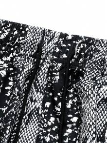 Men's Snake Skin Print Beach Shorts, Simple & Fashionable, Suitable For Summer,Hawaiian - Black - View 6