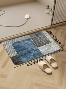 1 pieza [¡Nueva alfombra de diatomita!] "Limpieza lavable" ¡Alta tecnología! Los estampados permanecen brillantes después de 20 lavados a máquina o a mano. Antideslizante para el baño. Alfombra suave para el lado de la cama, felpudo de cocina, telón de fondo fotográfico para la sala de estudio. ¡Una sola alfombra cubre todos los escenarios del hogar!