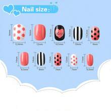 JANYUN 96 Pcs Kids False Nails - Press On, Full Cover, Short Nails In Blue Theme For Little Girls' Nail Art Decoration