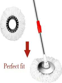 1/3/5/6/8pcs Replacement Mop Heads, With Ultra-Fine Fiber & Washable Characteristics, Compatible With Round Tornado Rotating Mop, Standard Round Cleaning Replacement Parts, Makes Floor Mirror-Like Smooth, Removes Oil & Dust, Household Essential - White - View 5