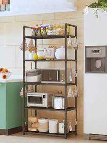 Carrito de Almacenamiento de 5 Niveles Multiusos para Cocina , Estante De Almacenamiento Multicapa Para Sala De Estar, Organizador de Especias - Negro - Ver 2