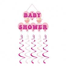 New Gender Reveal Party Decorations 3D Spiral Door Hanging Decor, Pink & Blue Room Wall Backdrop, Birthday Party Ceiling Hanging Ornament, Non-Woven Fabric DIY With Ropes & Hooks