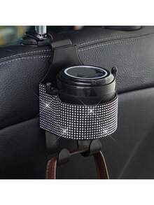 1pc New Rhinestone Multi-Functional Car Seat Organiser With Cup Holder 2-In-1 Car Hooks With Easy Installation Hooks - Organiser Made Of ABS Material, Easy To Carry Around - one-size - View 5