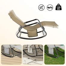 SoBuy OGS47-HG, Ghế bập bênh ngoài trời, ghế thư giãn, ghế ngả, ghế tắm nắng có túi bên hông, màu xám nhạt - Lạc đà - Xem 4